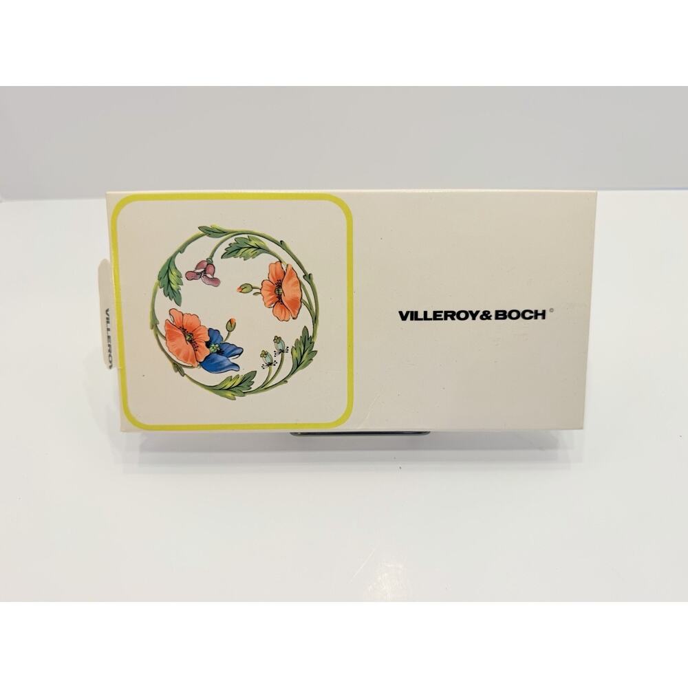 Villeroy & Boch VTG Amapola Poppy Flowers Cork Back Coasters 4x4" Box Of 6 (C2)